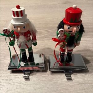 Pier 1 Nutcracker Stocking Holders - Red, Green, and White